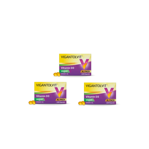 VIGANTOLVIT 2000 I.E. Vitamin D3 vegan Weichkaps. (3x120 St)