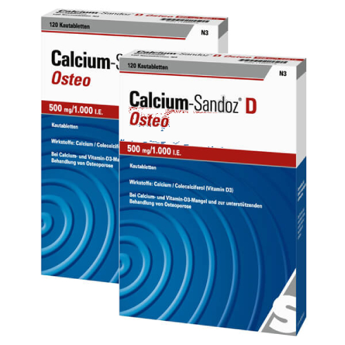CALCIUM SANDOZ D Osteo 500 mg/1.000 I.E. Kautabl. Set (2x120St)