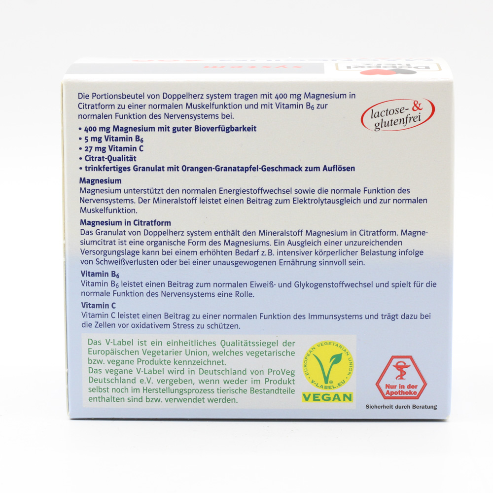 DOPPELHERZ Magnesium 400 Citrat system Granulat