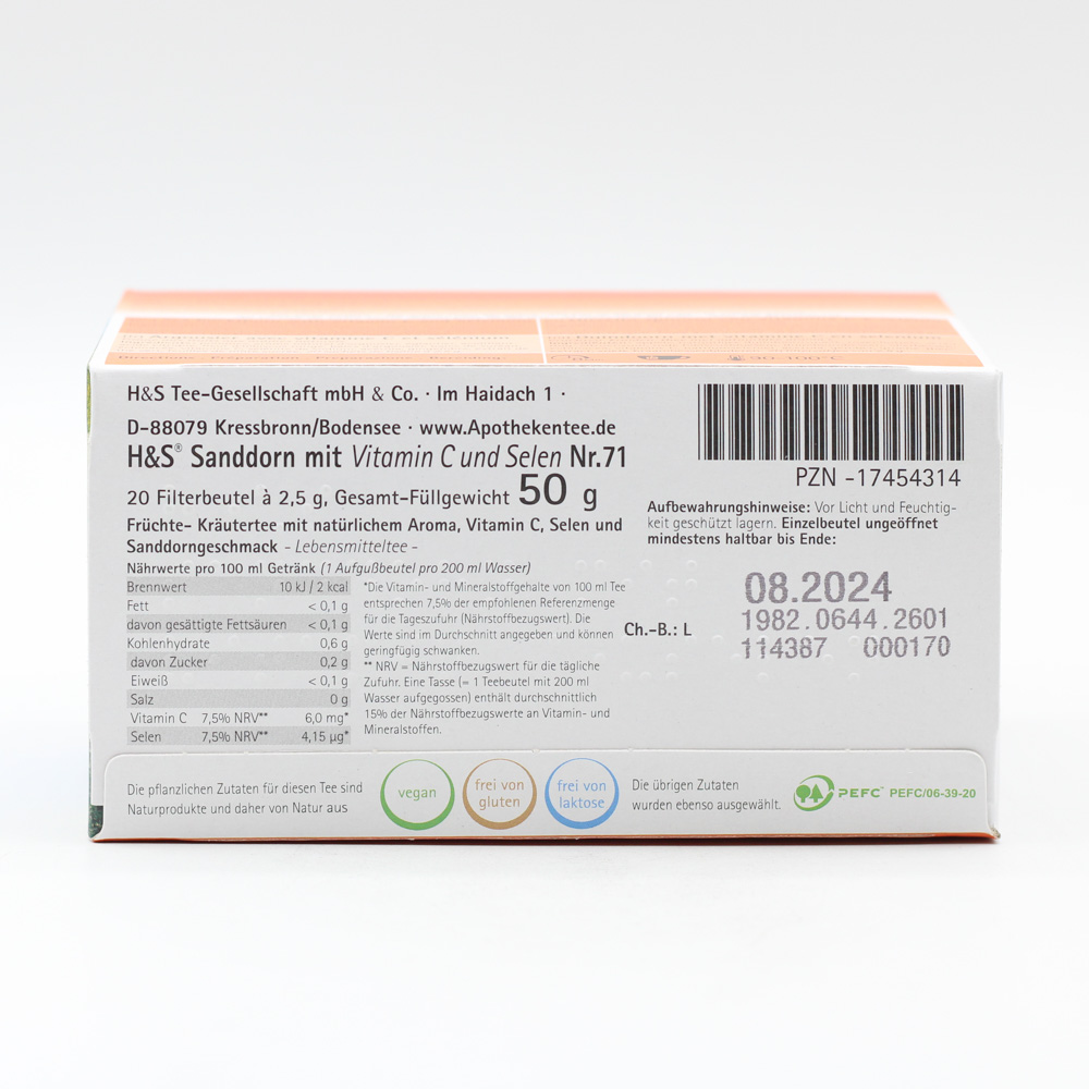 H&S Sanddorn m.Vitamin C und Selen Filterbeutel