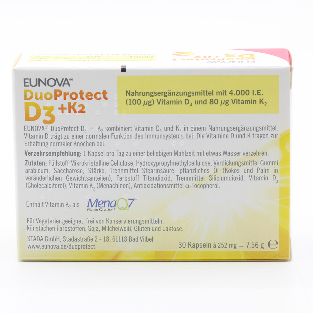 EUNOVA DuoProtect D3+K2 4000 I.E./80 μg Kapseln
