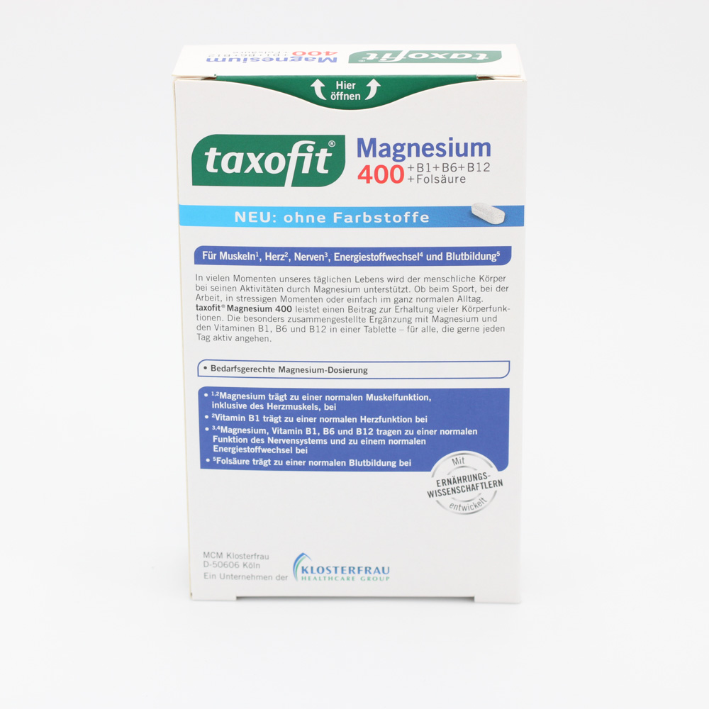 TAXOFIT Magnesium 400+B1+B6+B12+Folsäure Tabletten