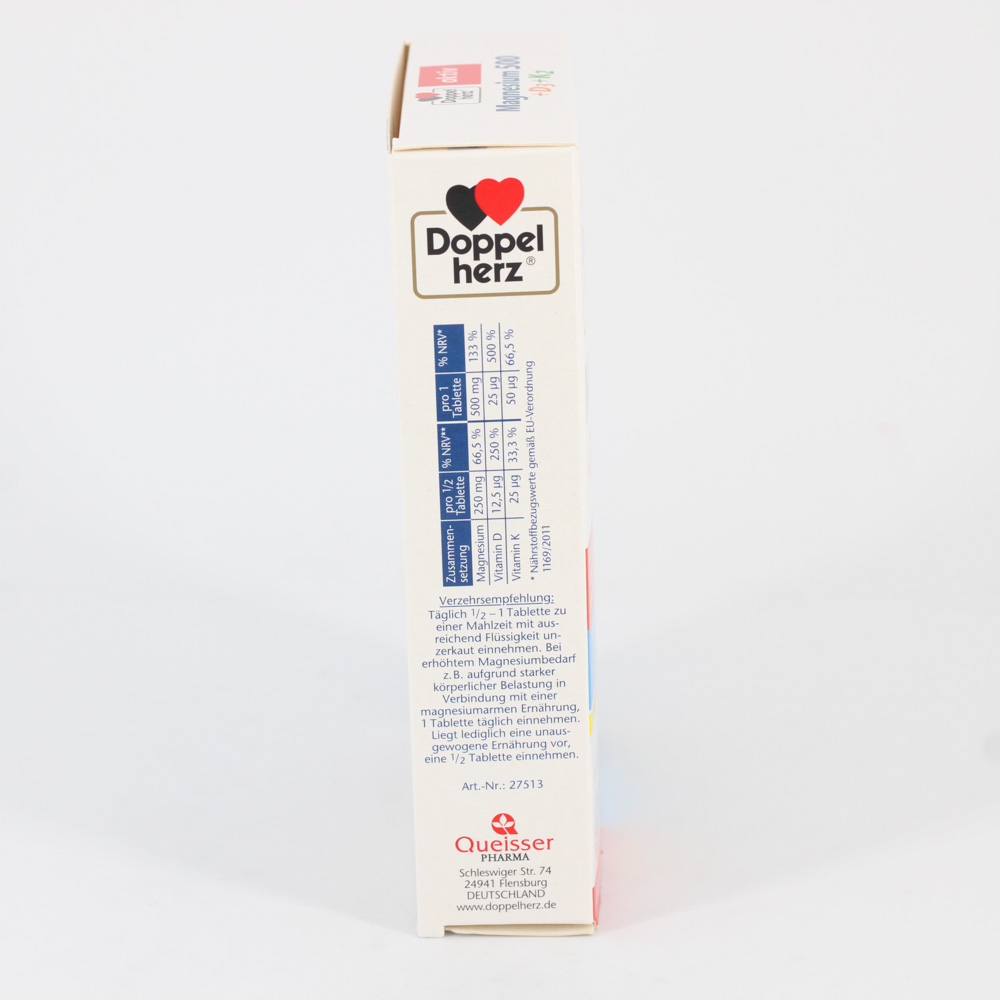DOPPELHERZ Magnesium 500+D3+K2 Depot Tabletten