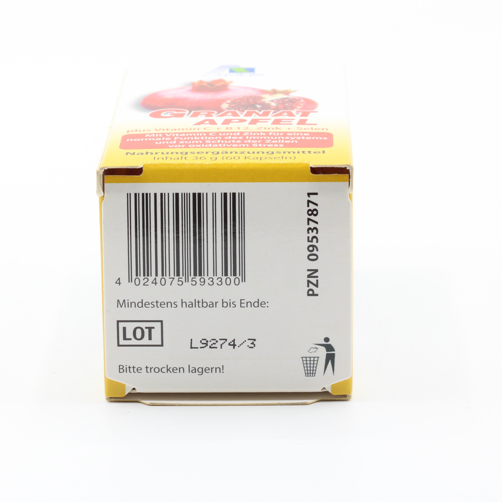 GRANATAPFEL 500 mg plus Vit.C+B12+Zink+Selen Kaps.