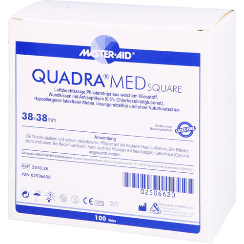 QUADRA MED square 38x38 mm Strips Master Aid