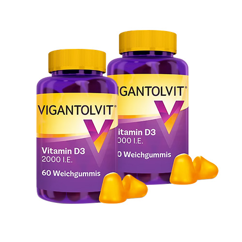 VIGANTOLVIT® 2000 I.E. Vitamin D WEICHGUMMIS Doppelpackung (2x 60St)