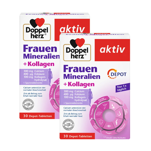 DOPPELHERZ Frauen Mineralien+Kollagen Depot Tabl. Doppelpackung (2x30St)