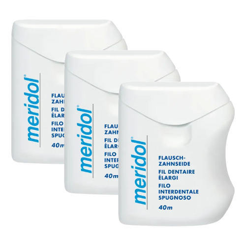 MERIDOL Flausch Zahnseide gewachst Set (3x40m)