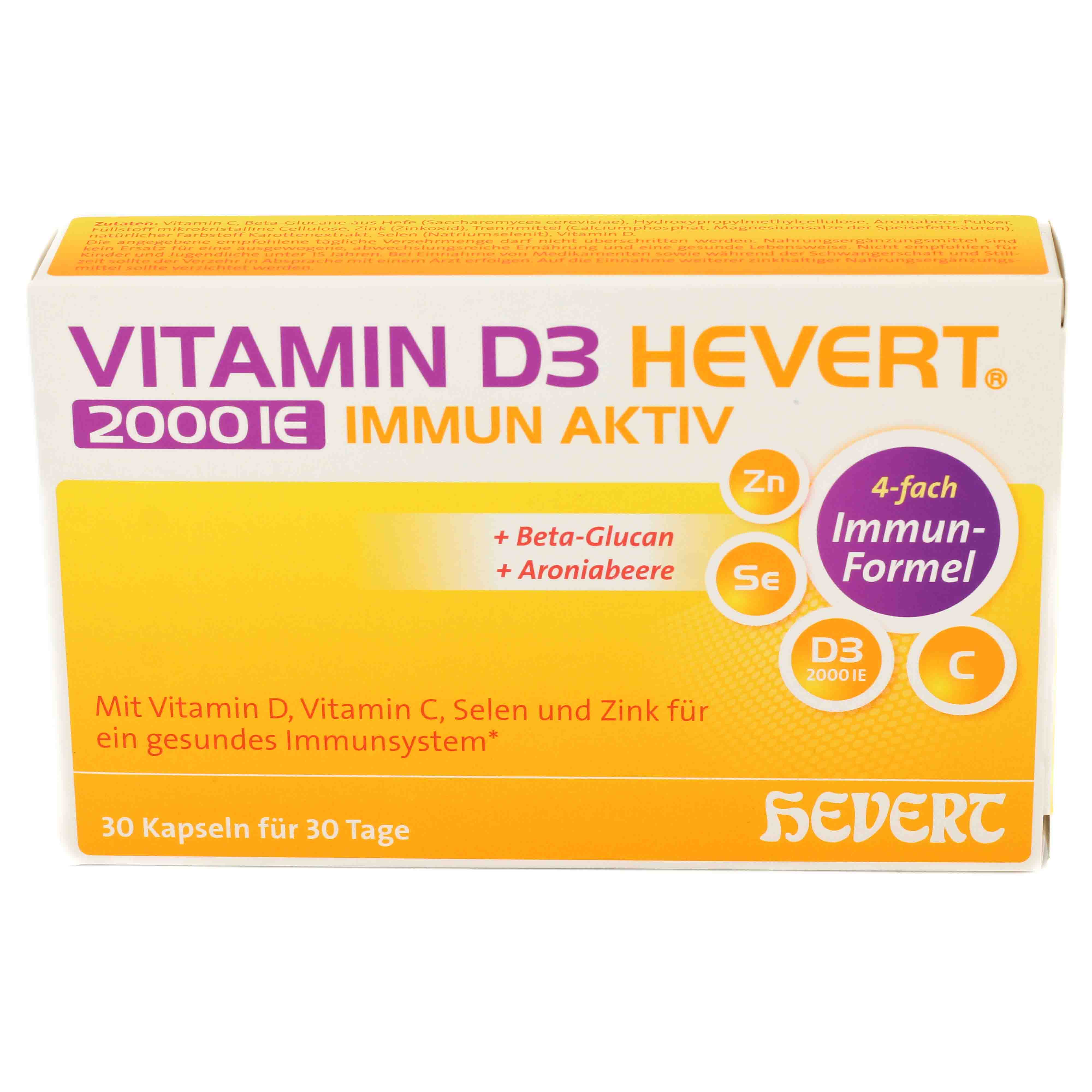 VITAMIN D3 HEVERT 2000 I.E. Immun Aktiv Kapseln
