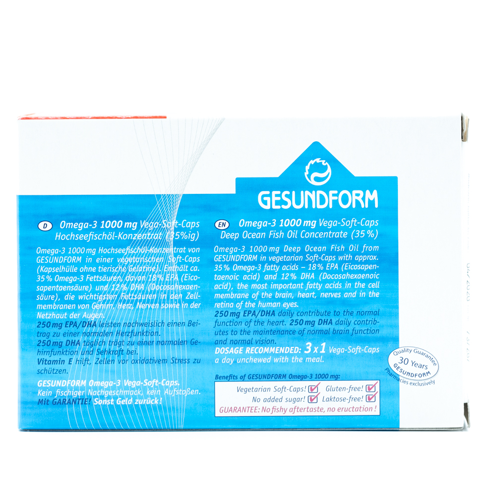 GESUNDFORM Omega-3 1000 mg Vega-Soft Kapseln