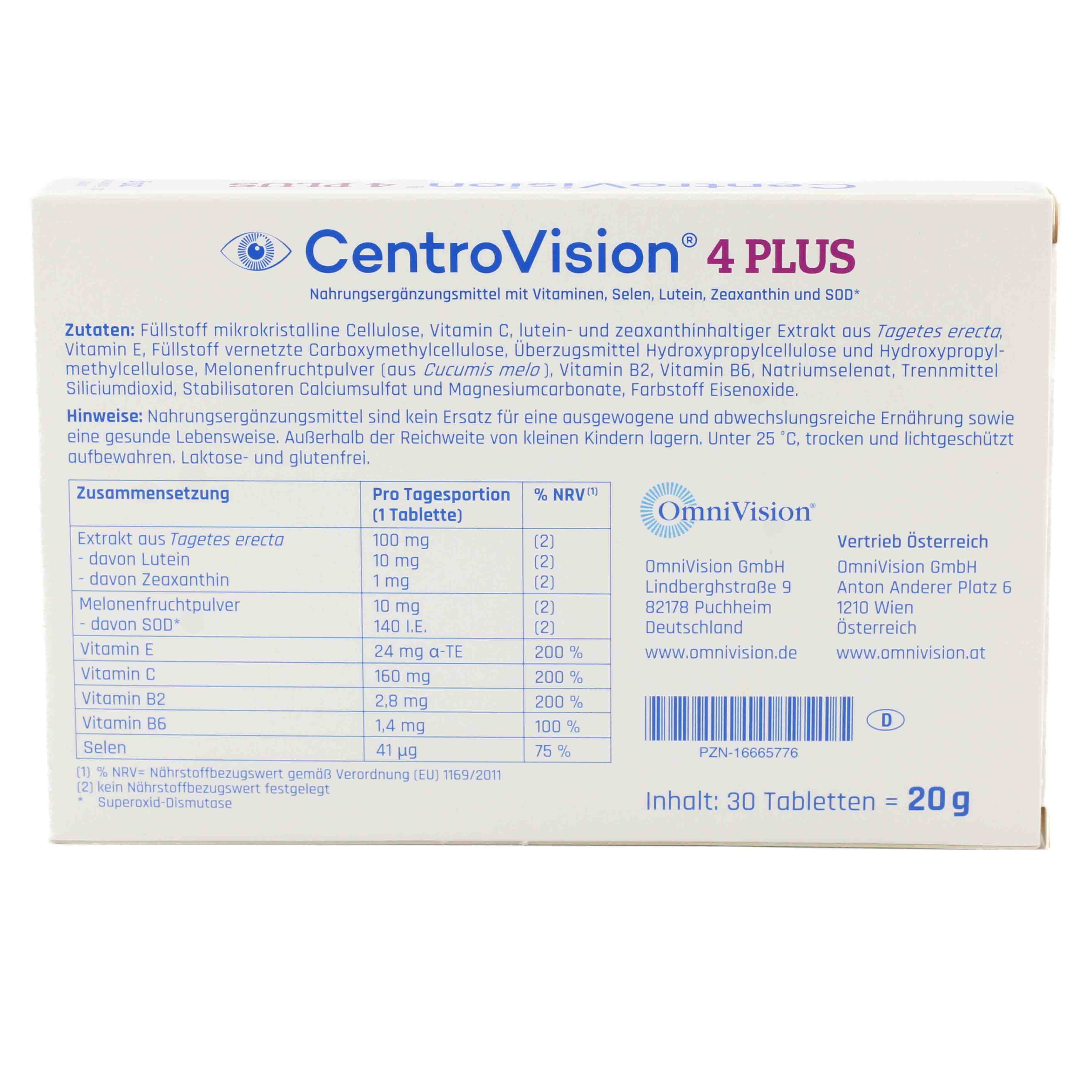 CENTROVISION 4 PLUS Tabletten