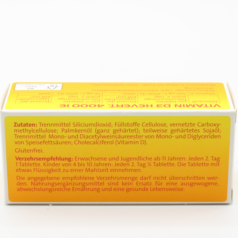 VITAMIN D3 HEVERT 4000 I.E. Tabletten