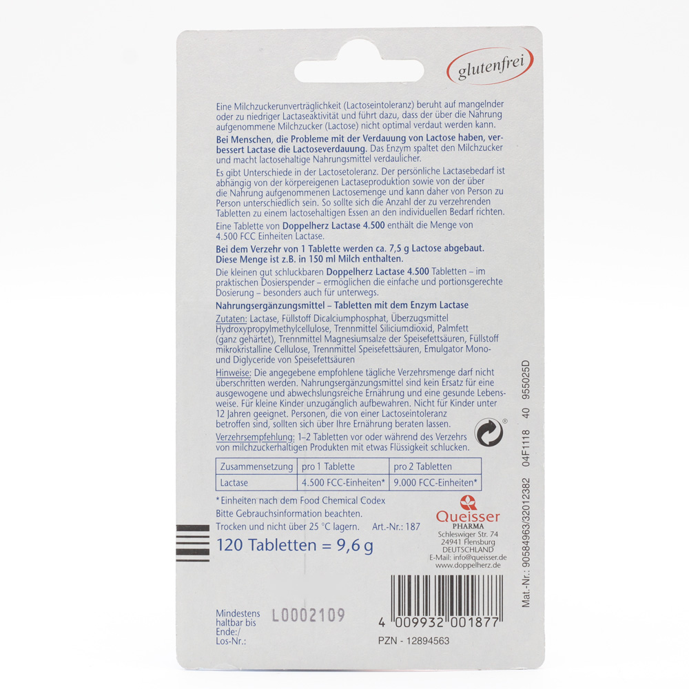 DOPPELHERZ Lactase 4.500 Tabletten