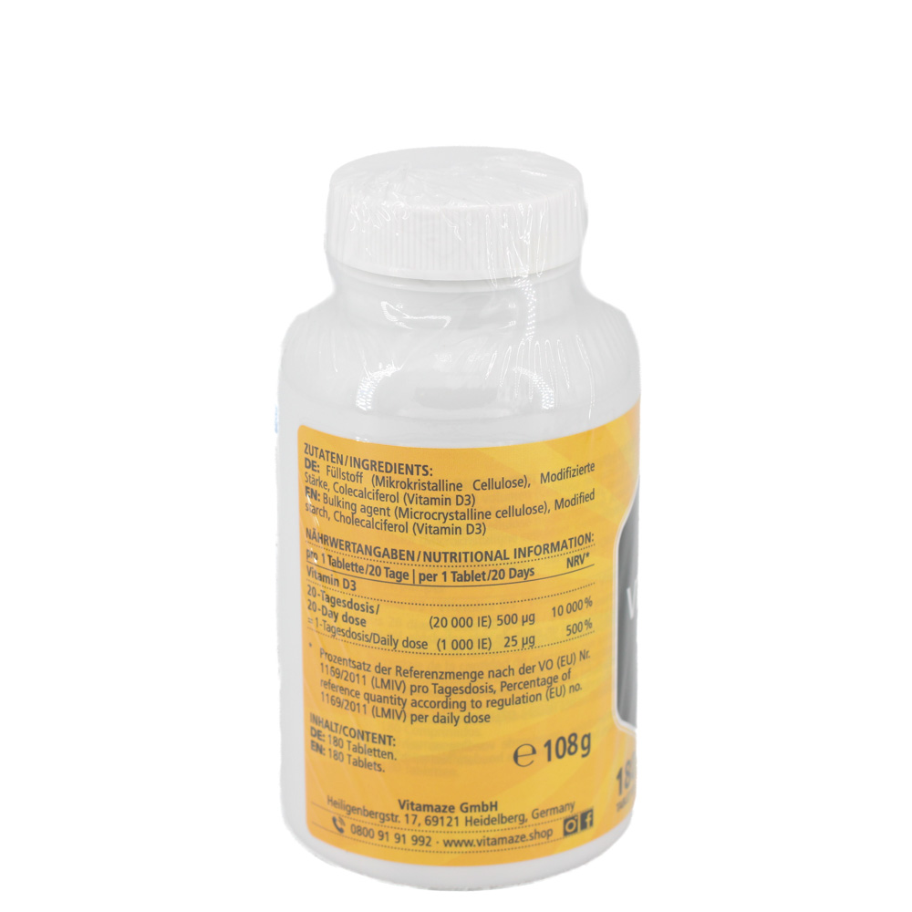 VITAMIN D3 20.000 I.E. Depot hochdosiert Tabletten