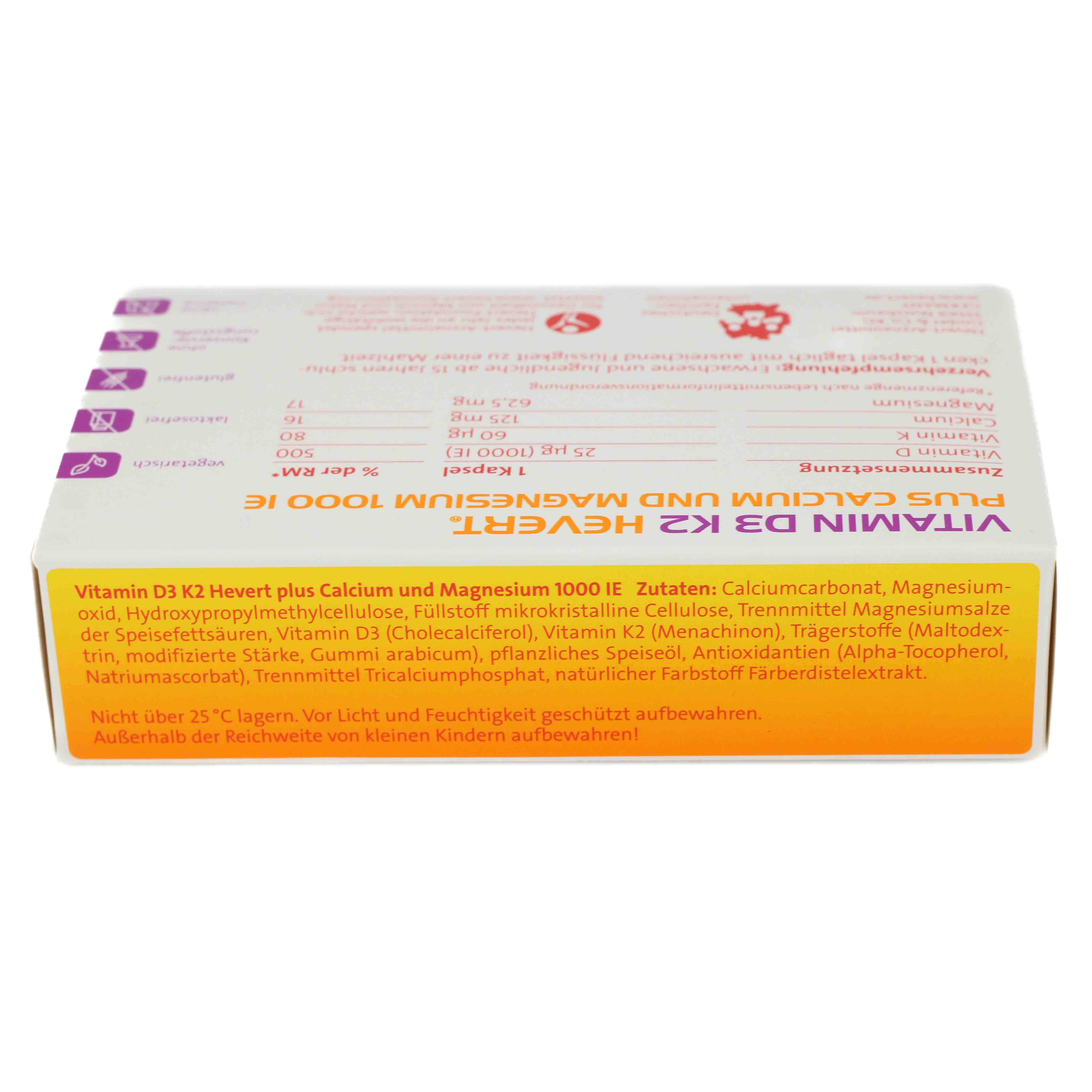 VITAMIN D3 K2 Hevert+Calcium u.Magnes.1000 IE Kps.