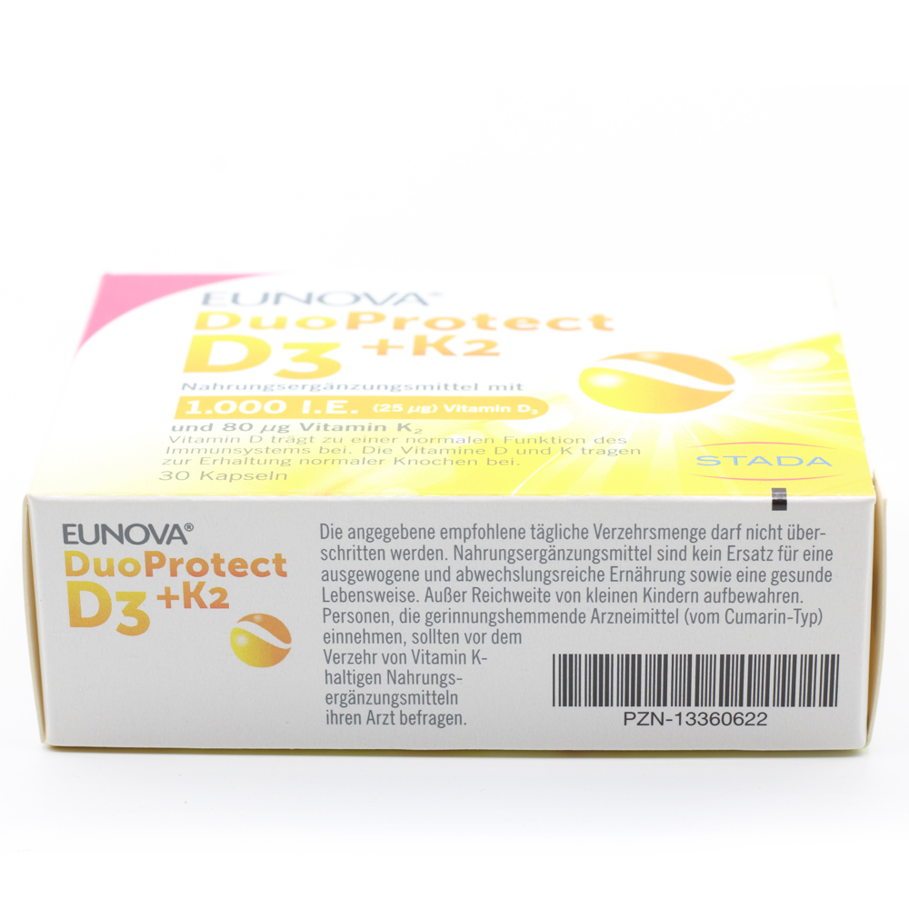 EUNOVA DuoProtect D3+K2 1000 I.E./80 μg Kapseln