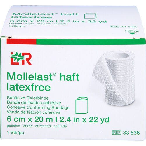 MOLLELAST haft Binden latexfrei 6 cmx20 m weiß