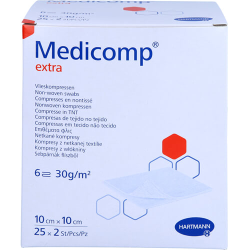 MEDICOMP extra Vlieskomp.steril 10x10 cm 6fach