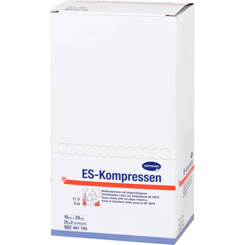 ES-KOMPRESSEN steril 10x20 cm 8fach