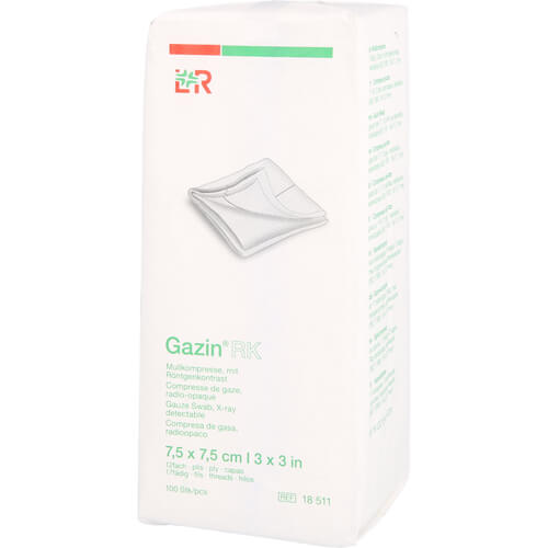 GAZIN Mullkomp.7,5x7,5 cm unsteril 12fach RK