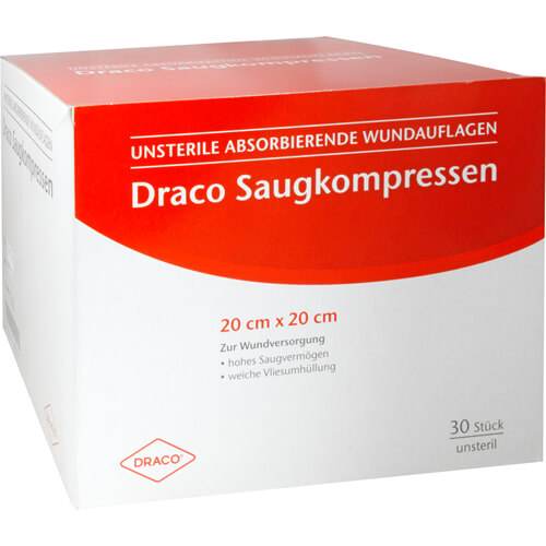 SAUGKOMPRESSEN unsteril 20x20 cm Draco