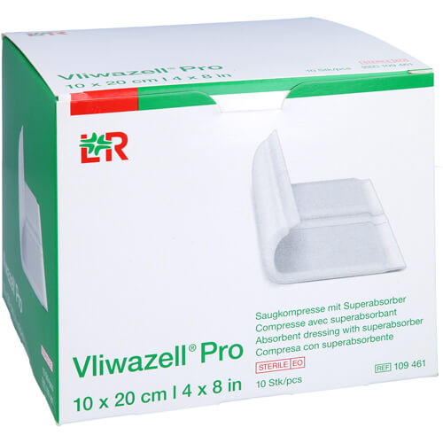 VLIWAZELL Pro superabsorb.Kompr.steril 10x20 cm