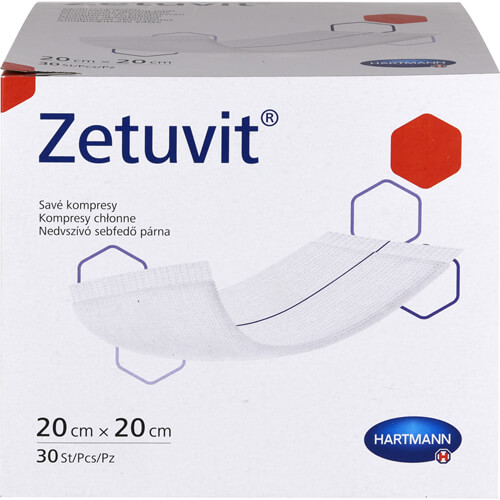 ZETUVIT Saugkompressen unsteril 20x20 cm